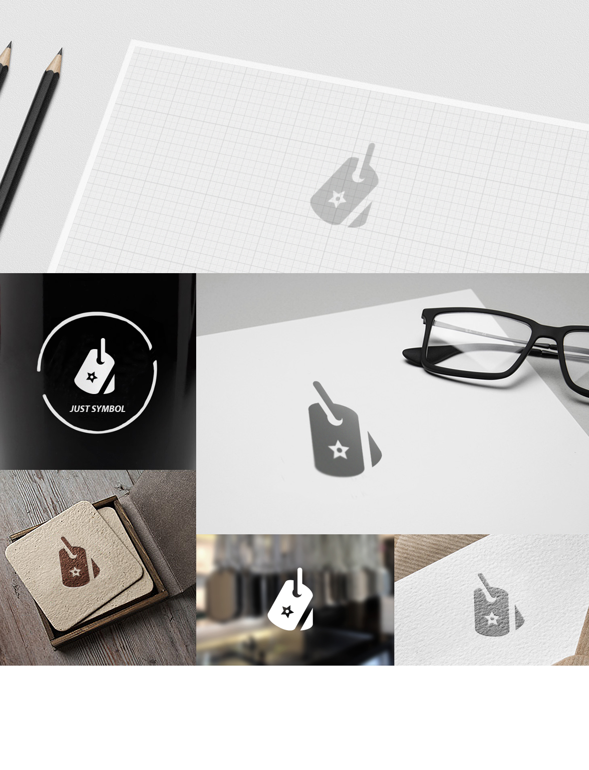 Original Dog Tag Identity Design by JUST BRAND Agency - Industrial Structural Motif