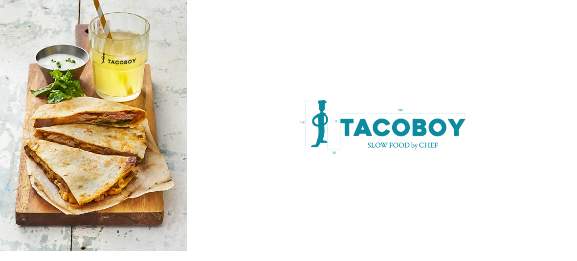 Mexican food brand name, brand logo, brand tagline